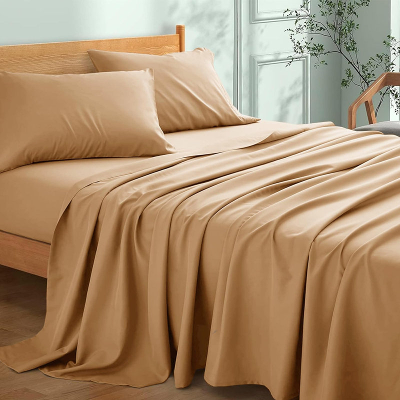 My Home Store-Cotton Flat Sheet-Soft and Breathble flat sheet-Summer sale, Beige, King (250 x 280 cm)