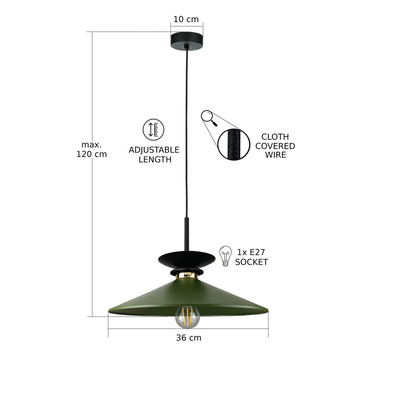 Velutto Latte 1-light Pendant, Khaki