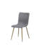 Ensemble de quatre chaises d'appoint de salle à manger rembourrées en tissu gris foncé et or