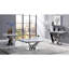 Table de style moderne 1Pc avec plateau en faux marbre biseauté de 18 mm, piédestal en forme de V en acier inoxydable, base rectangulaire, surface gérable au design élégant
