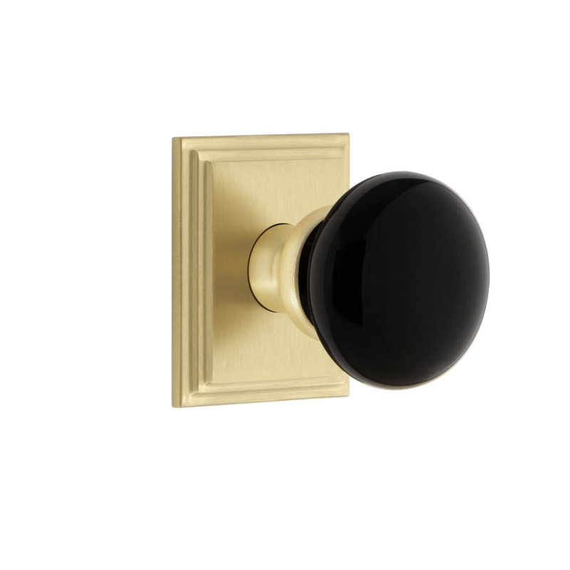 Rosette Grandeur Carré avec bouton Coventry, Laiton satiné