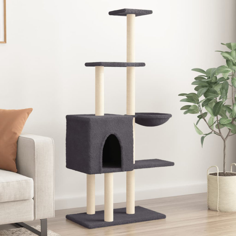 145cm H Cat Tree, Dark Grey