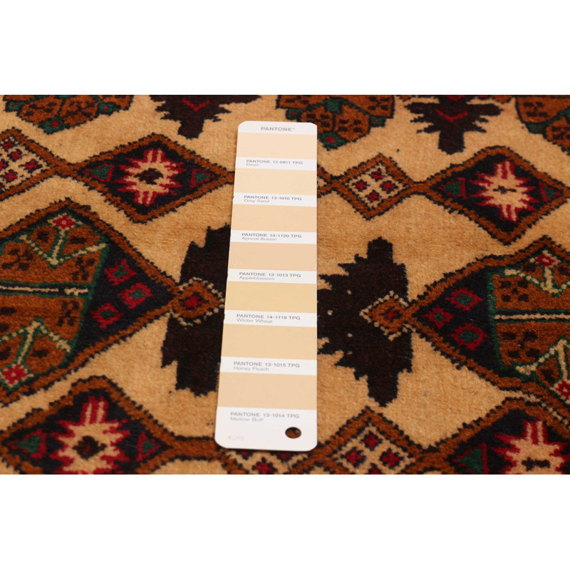Tapis unique en laine nouvel âge rectangulaire 4 pi 1 po x 6 pi 3 po beige