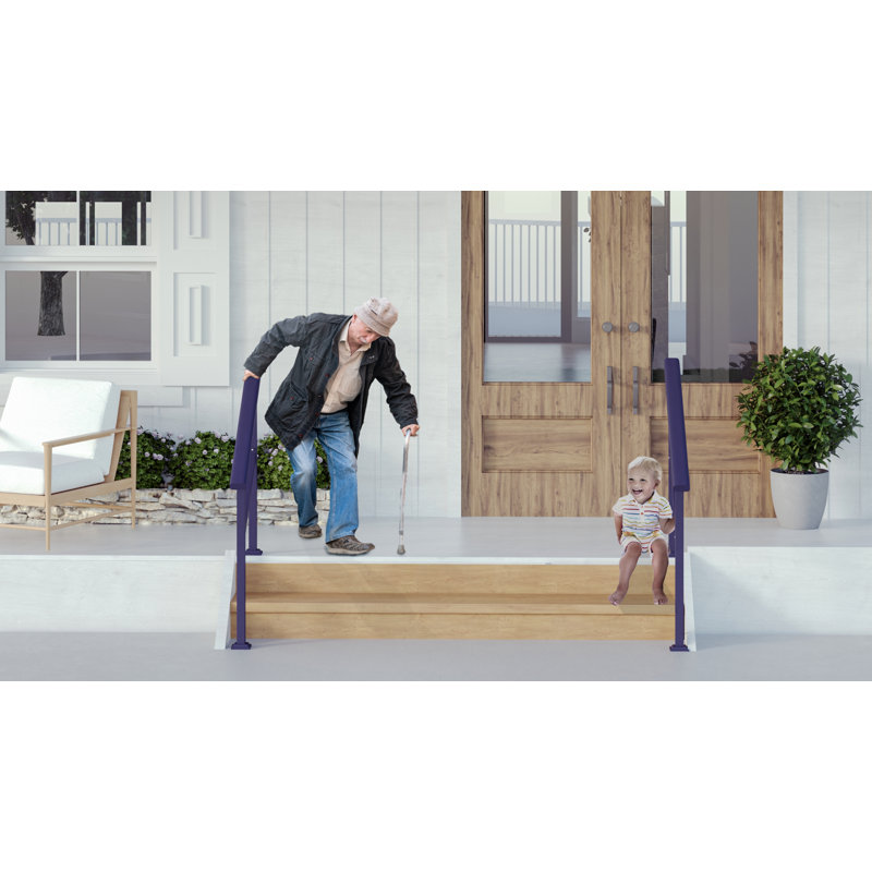 Black Metal Handrail Kit for 4-5 Steps
