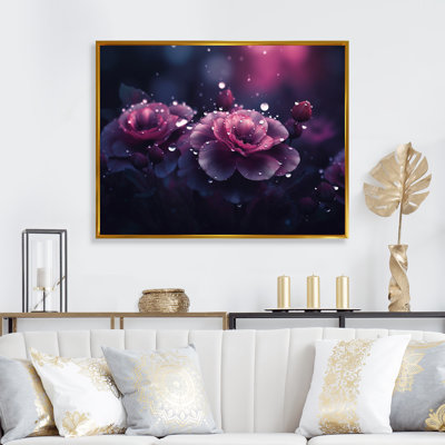 «Mauve Serene Magnolias II», reproduction sur toile encadrée
