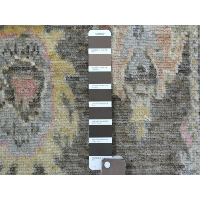 Tapis de couloir gris anthracite en laine noué à la main 2 pi 8 po x 10 pi 1 po C7C5451E5F6945139C468295BACB1034