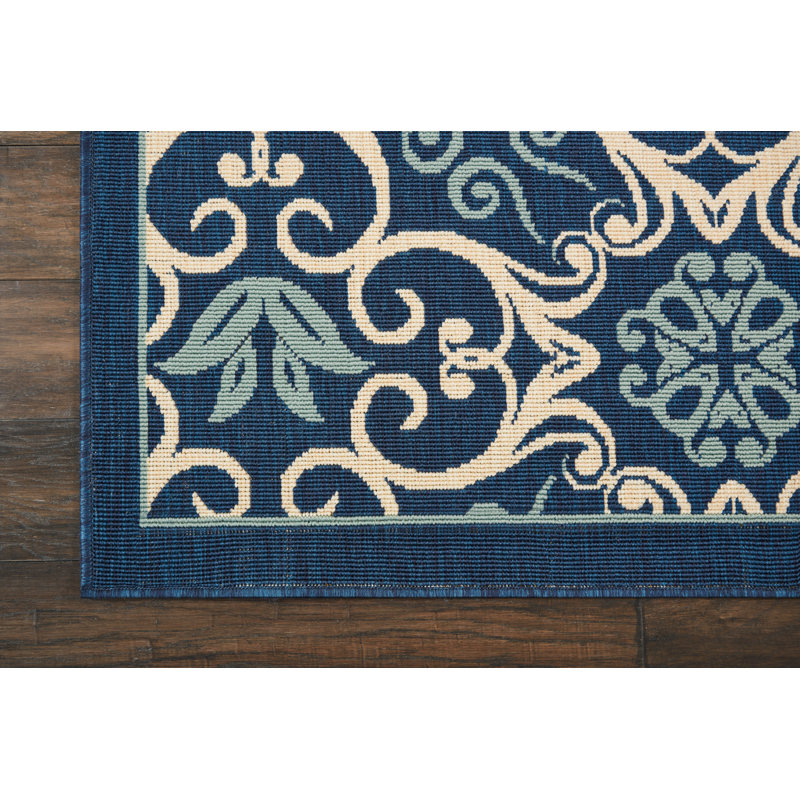 Tapis bleu marine traditionnel Janyce, Rectangle 7 pi 10 po x 10 pi 6 po