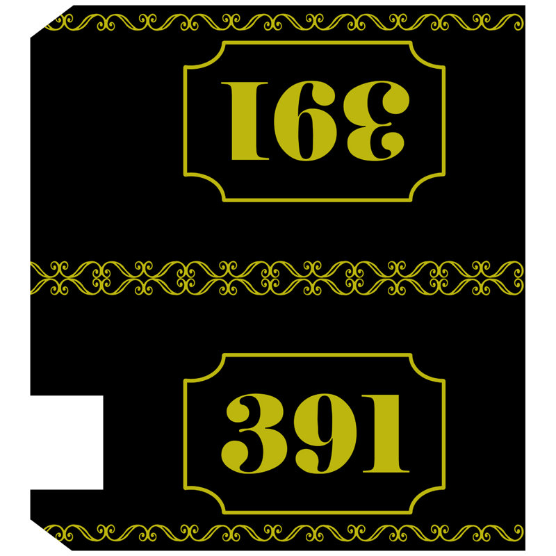 Adhésif décoratif, Or / noir, H 25,5 po x l 20,75 po x P 0,02 po