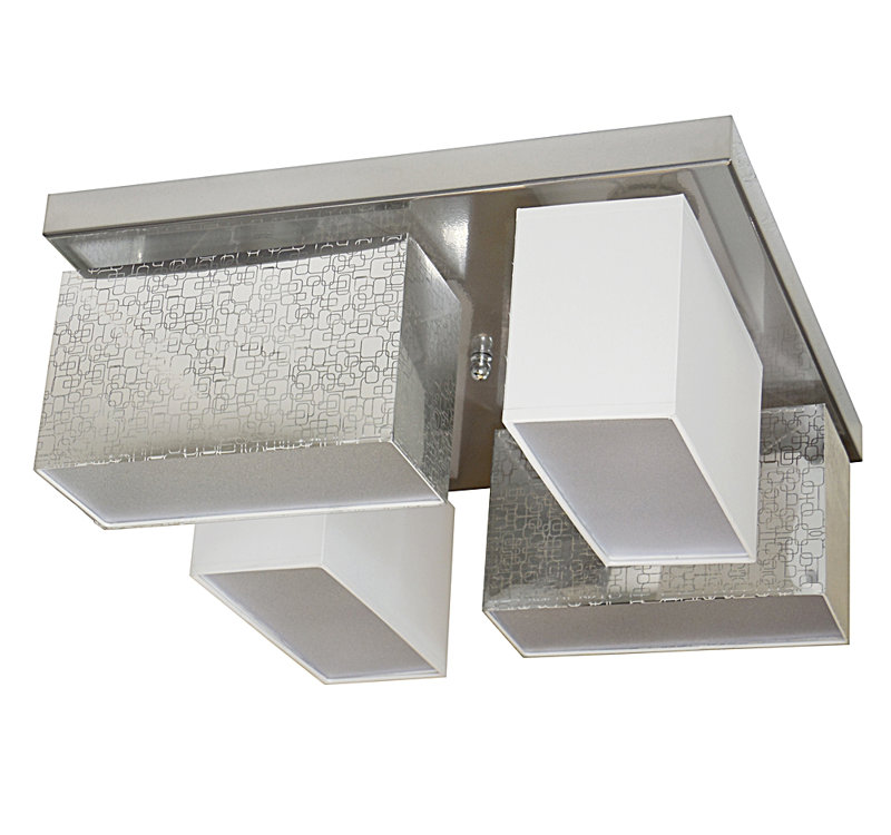 Eris-004 Fabric Flush Mount, Silver/White