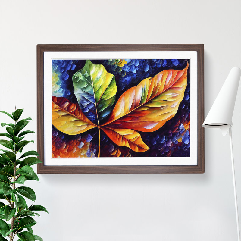 Glimmering Leaf Vol.5 - Framed Print, 25cm H x 34cm W x 2cm D, Walnut