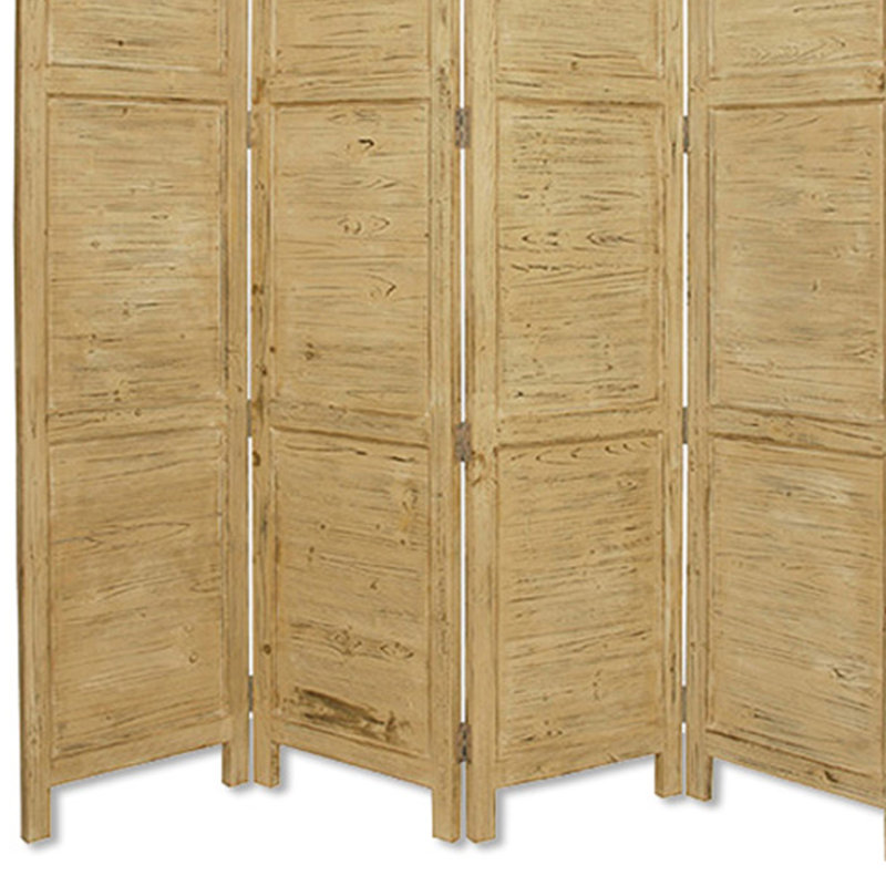 Cloison pliante en bois massif l 76 po x H 84 po, Jaune