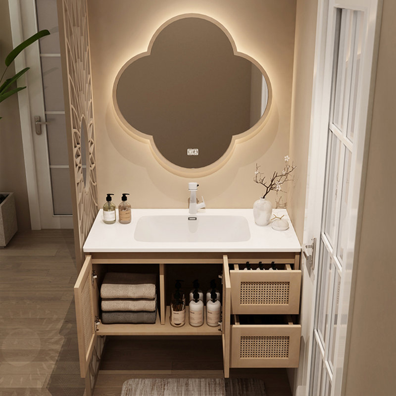 Simple pastoral bathroom cabinet