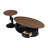Luxury Nesting Coffee Table Set of 2, Tables with Storage for Living Room, Oval and Round Table Set, Black Center Table, Cocktail Table, Side Table, Large 47.24'', Small 19.69''