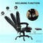 Fauteuil de massage inclinable à dossier haut avec support lombaire, repose-pieds, dossier inclinable, hauteur réglable-2099850525