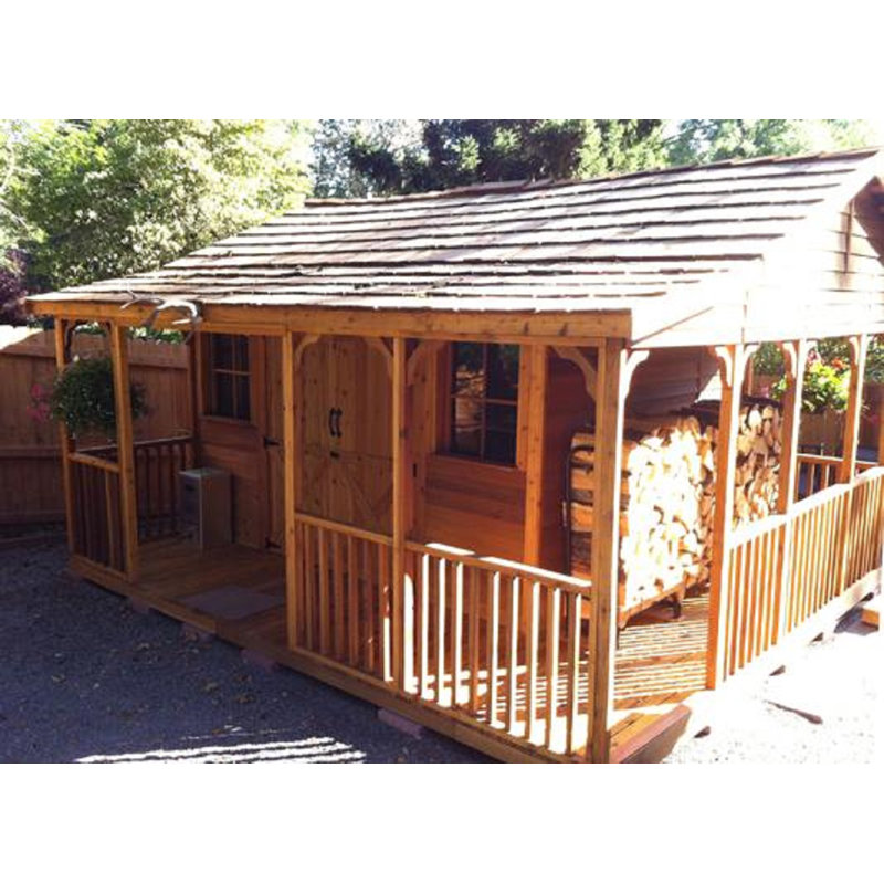 Cookhouse Western Red Cedar Wood Storage Shed, 16' W x 14' D