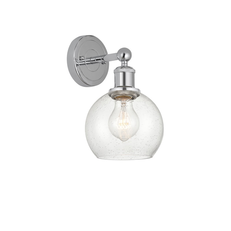 Cheboygan Armed Sconce, Seedy, Polished Chrome