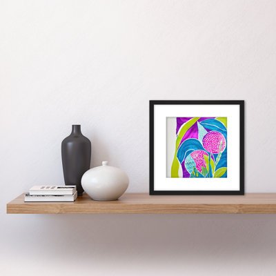 Purple Green Blue Floral Bright Colourful - Single Picture Frame Painting