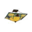 Rustic Lodge Glass Semi Flush Mount