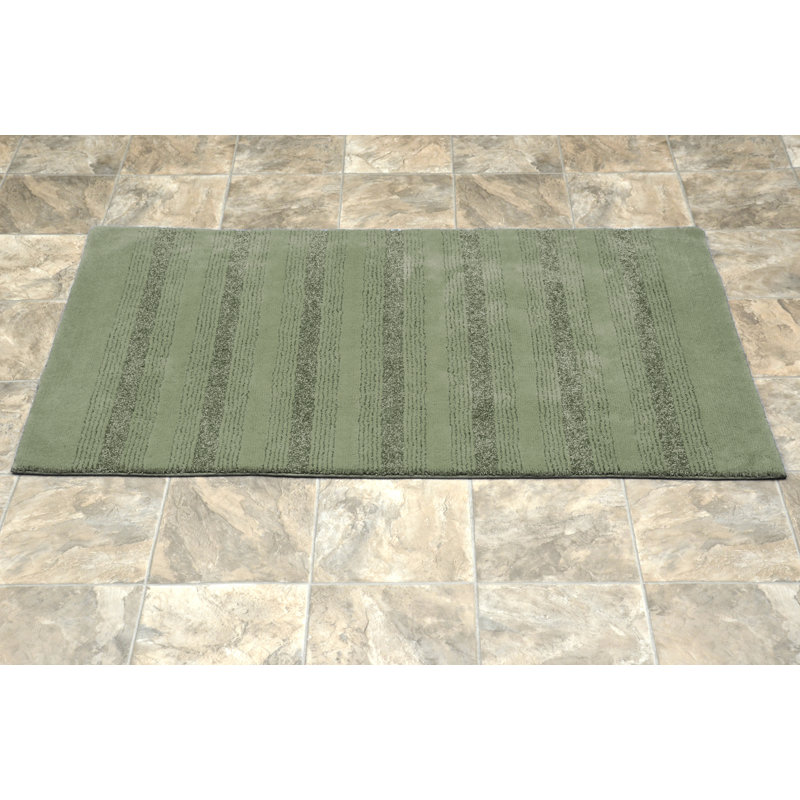 Nylon Bathroom Mat with Non-Slip Appliance Niala, Fougère intense, 2 pi 6 po x 4 pi 2 po
