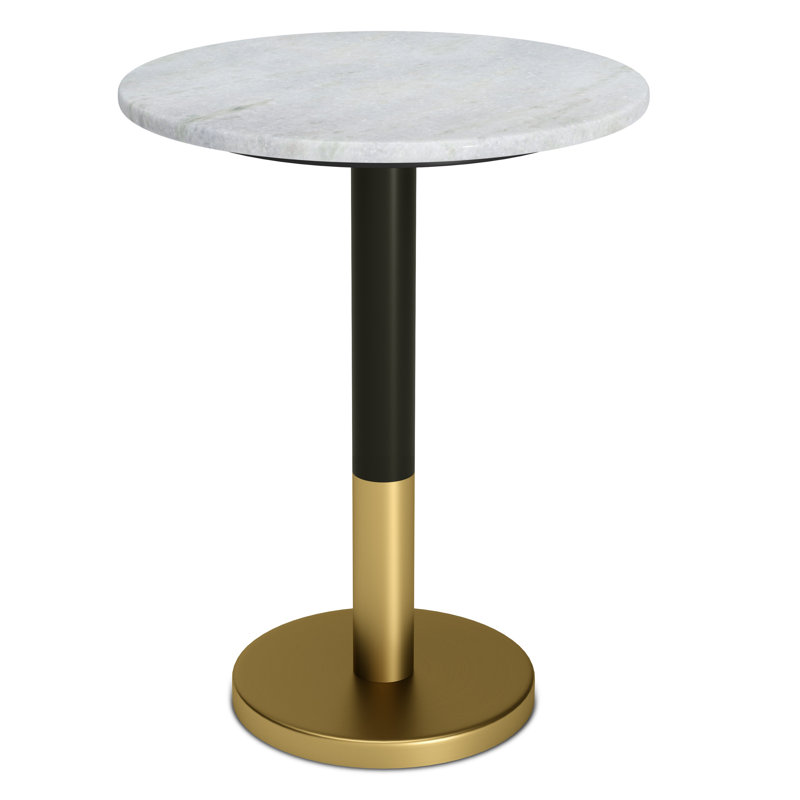 21" White Iron Round End Table