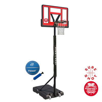 Sure Shot Jump Shot Portable Basketball Hoop and Ball Set with Acrylic Backboard - BE Approved