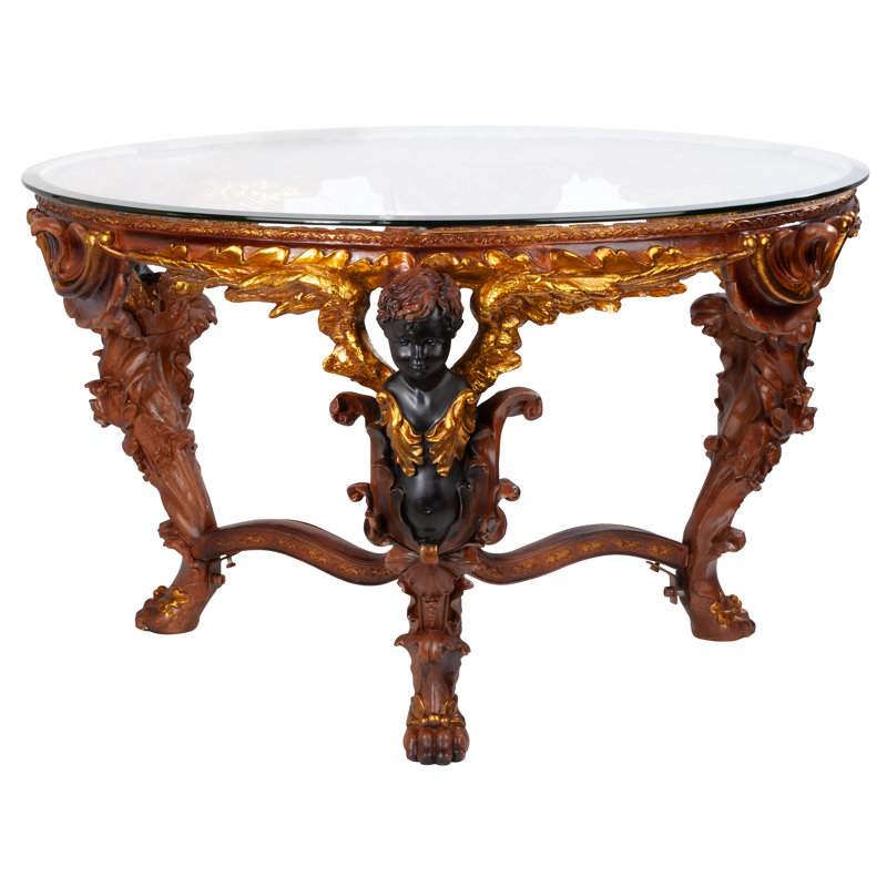 Louis XIV Glass-Topped Coffee Table