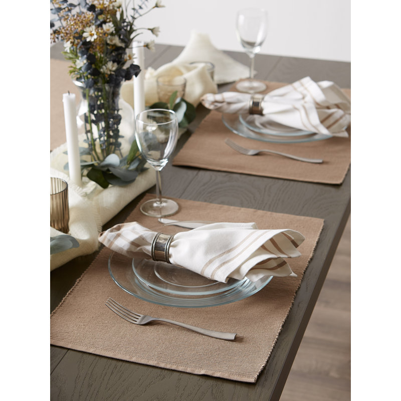 Stone Cotton 6-Piece Rectangle Placemat Set