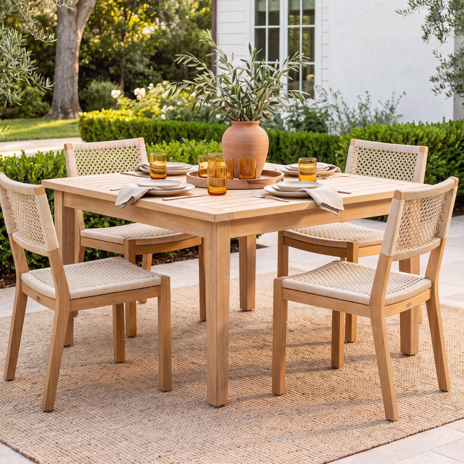 Amina 32" Acacia Patio Table