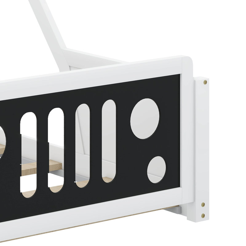 Lit plateforme simple avec roulettes Classic, Blanc