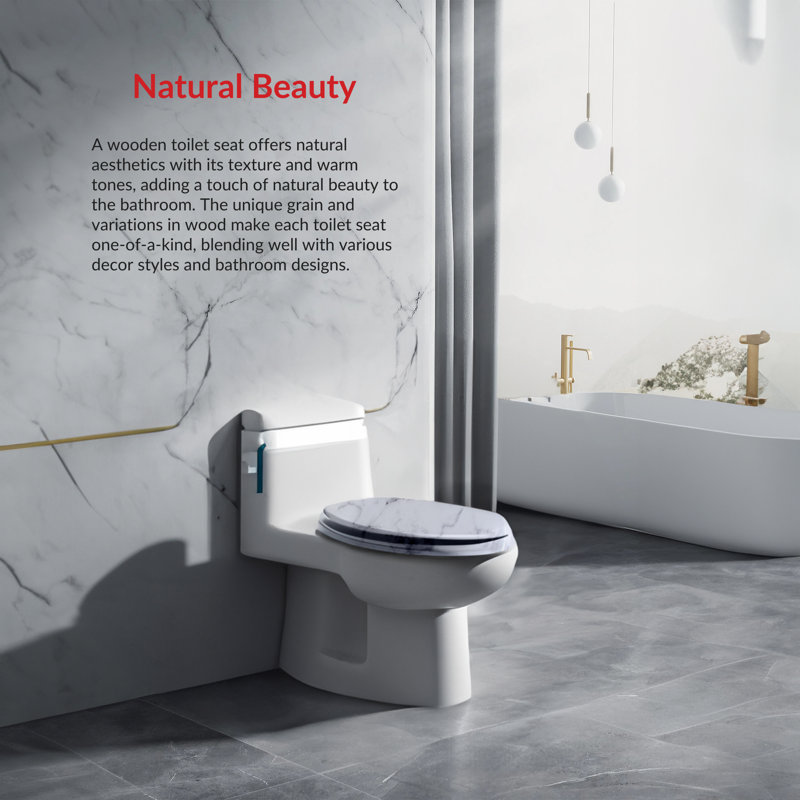 Siège de toilette allongé en bois