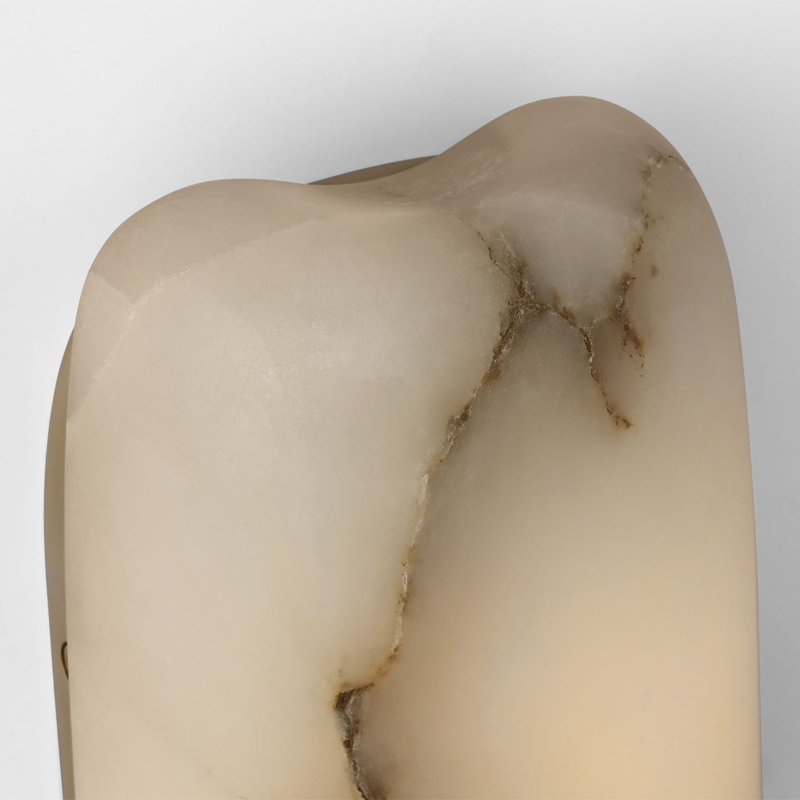 Kelly Wearstler Formosa 26" Linear Sconce, 25.75" H x 4.75" W x 3.25" D, Alabaster/Antique-Burnished Brass, 1600 W