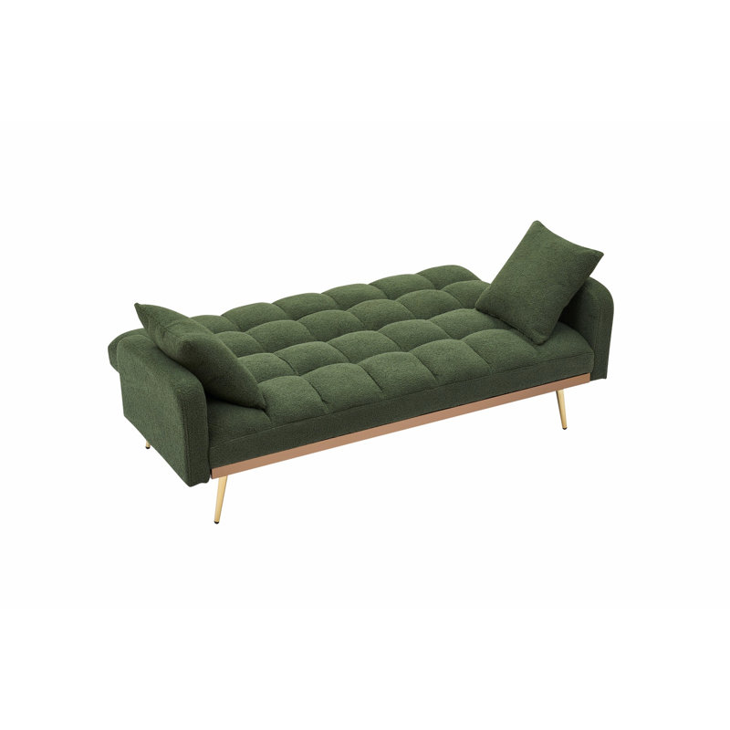 Causeuse rembourrée, canapé-lit pour le salon et la chambre à coucher, Vert