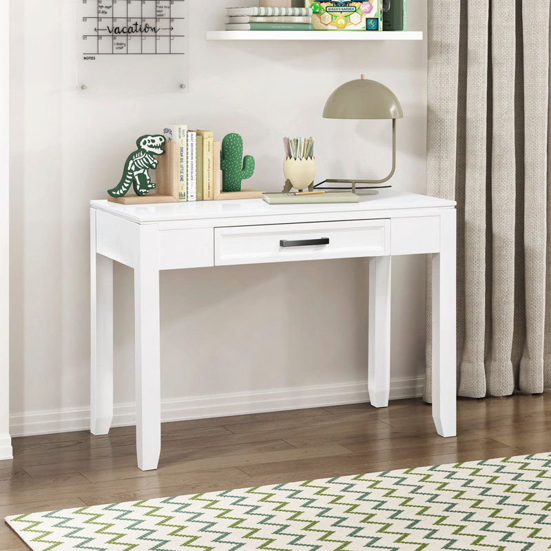 Writing Desk With Drawer Wooden Furniture 1Pc, White