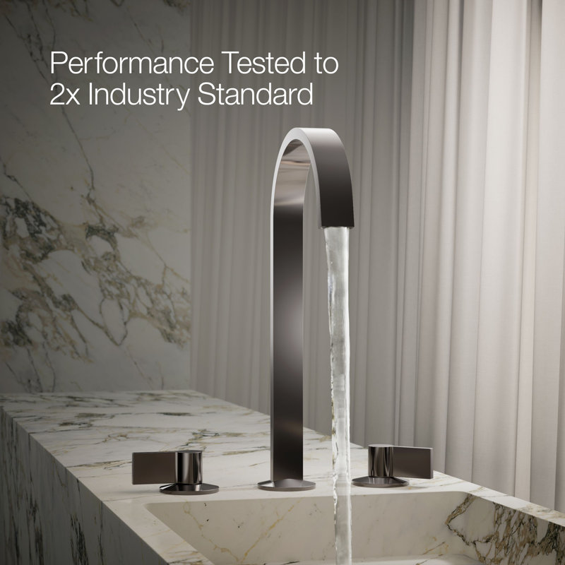 Components Bathroom Sink Spout With Ribbon Design, Nickel