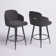 Archaimbaud Swivel Upholstered Counter Stool with Metal Frame