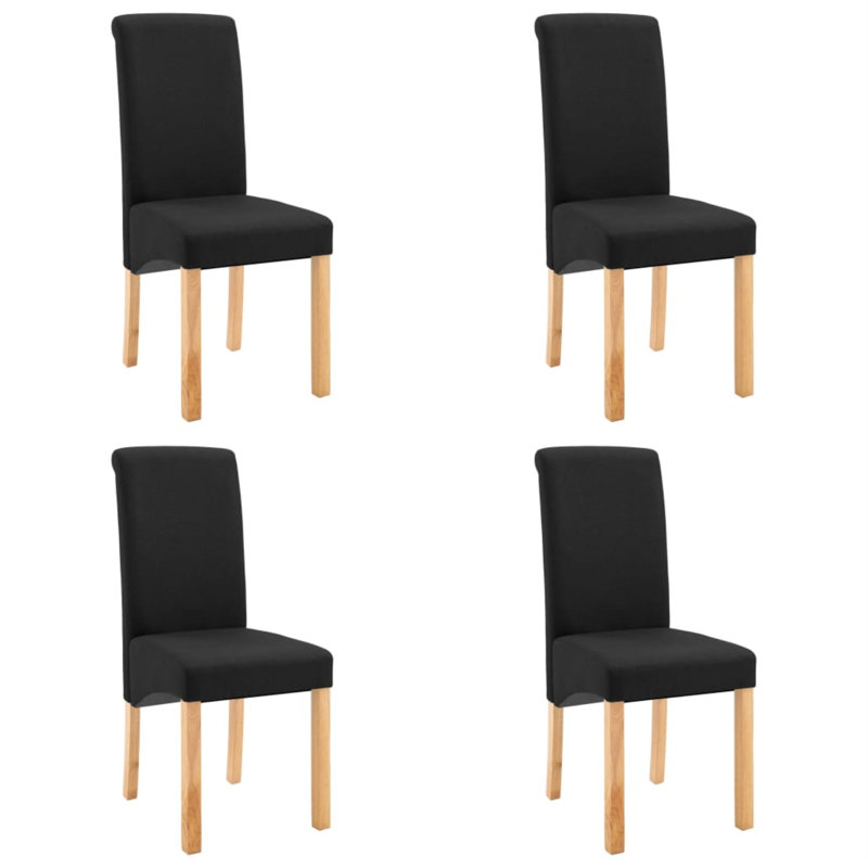 Chaise d'appoint rembourrée avec structure en bois, Noir, 4