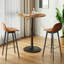Table de pub ronde à hauteur réglable de 27 à 35,4 po, table de bar avec base en métal robuste