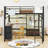 Loft Bed With Desk, LED Light, Storage Shelves, And Charge Station-1383466965