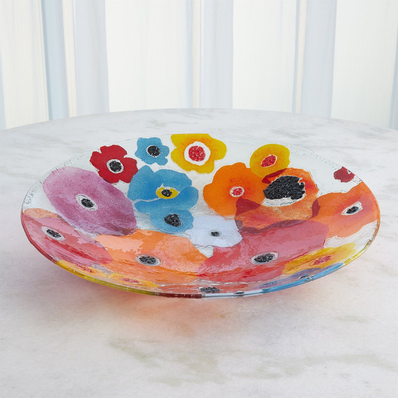 Fused Floral Charger-Bright, 23" x 23"