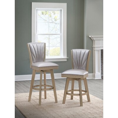 Swivel Solid Wood Bar & Counter Stool -  Everly Quinn, B07B153409A845819FB2A9C665A6E387