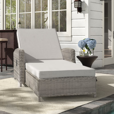 Alyeska Reclining Chaise with Sunbrella/Olefin Cushions by Lark Manor