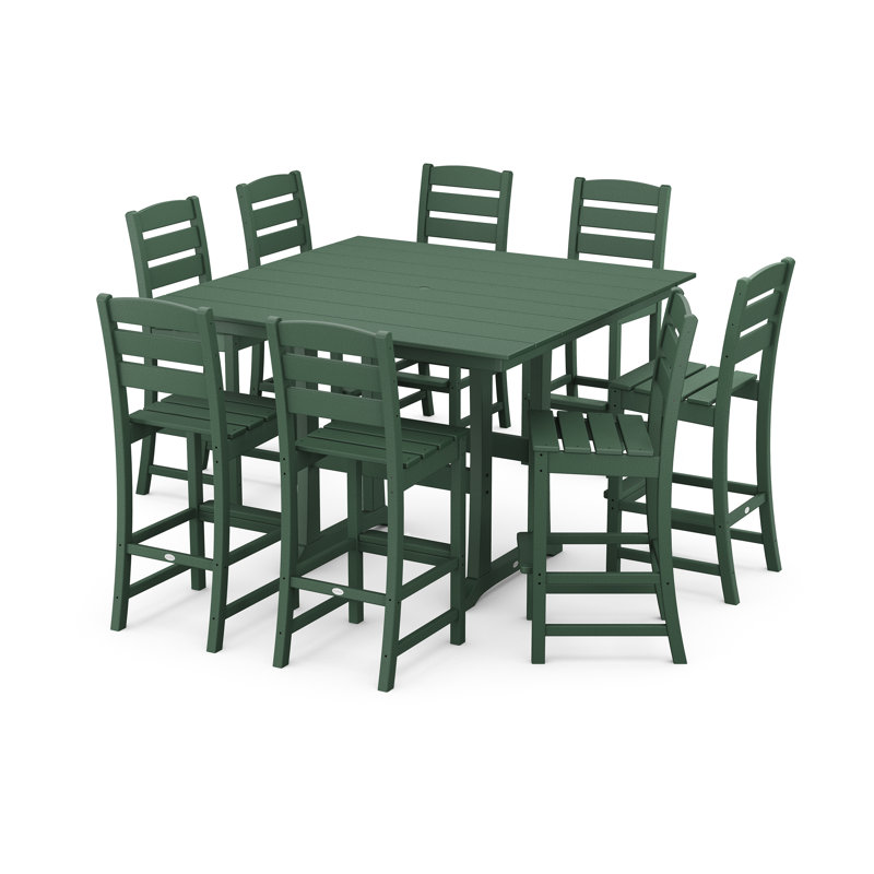 Lakeside 9-Piece Bar Side Chair Set, Green