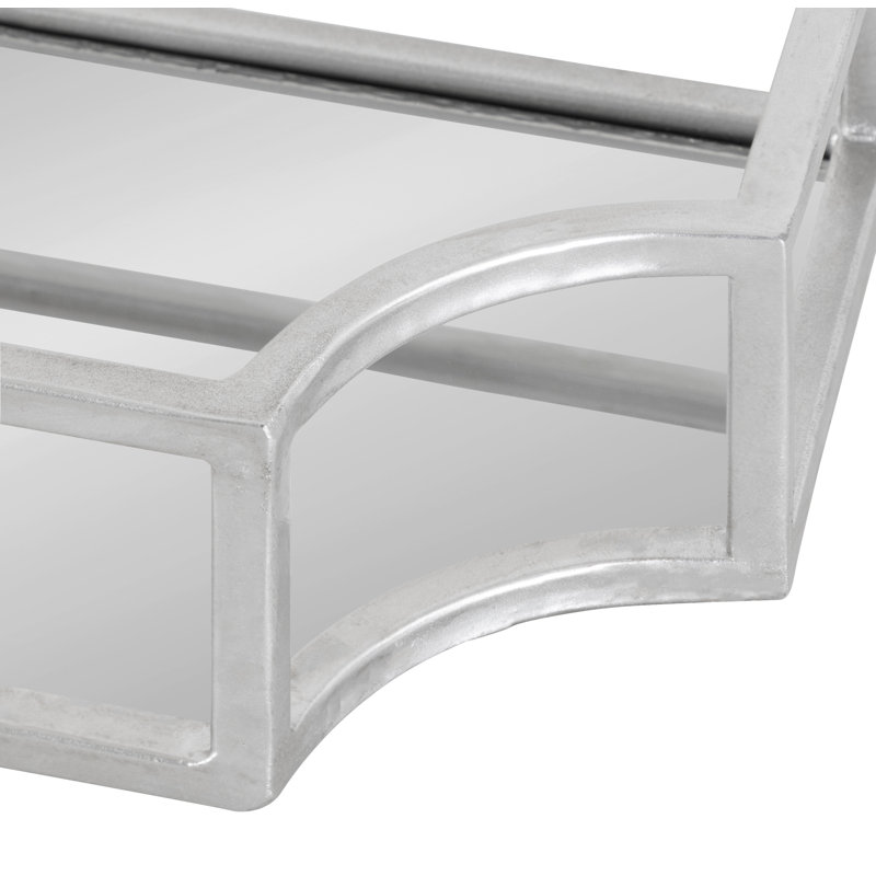 Turgut 2 Piece Metal Floating Shelf, Silver