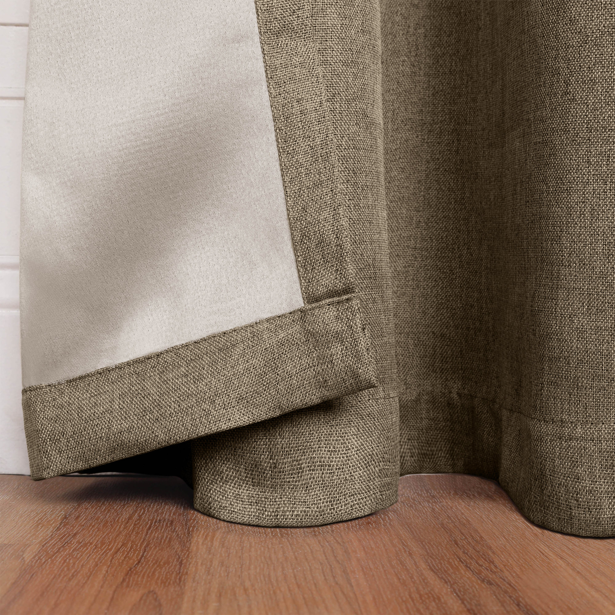 Evayah Modern Linen Inspired Classic Solid Room Darkening Curtain Panel, Coriander, 42" W x 63" L