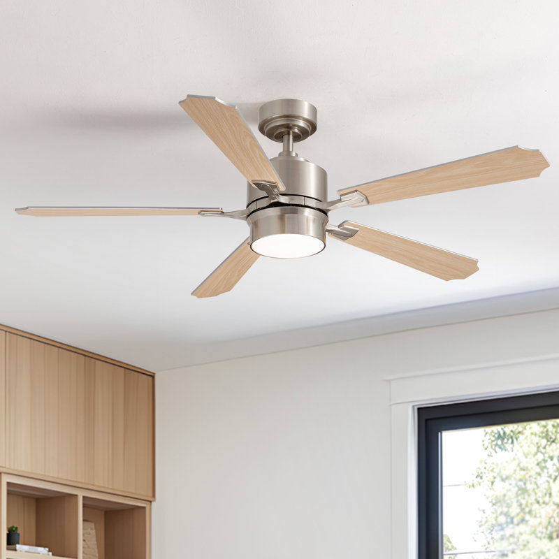 52'' Dimmable Ceiling Fan with Light, Bedroom Ceiling Fan with Reversible Dc Motor