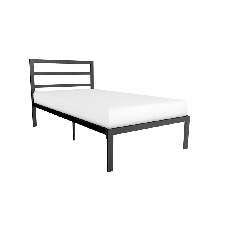 Besime Metal Platform Bed, Twin, Black