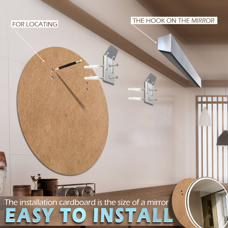 Bekircan Flat Wall Mirror, 100 cm H x 100 cm W