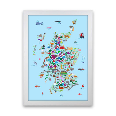 Animal Map Of Scotland Nursery by Michael Tompsett - Print