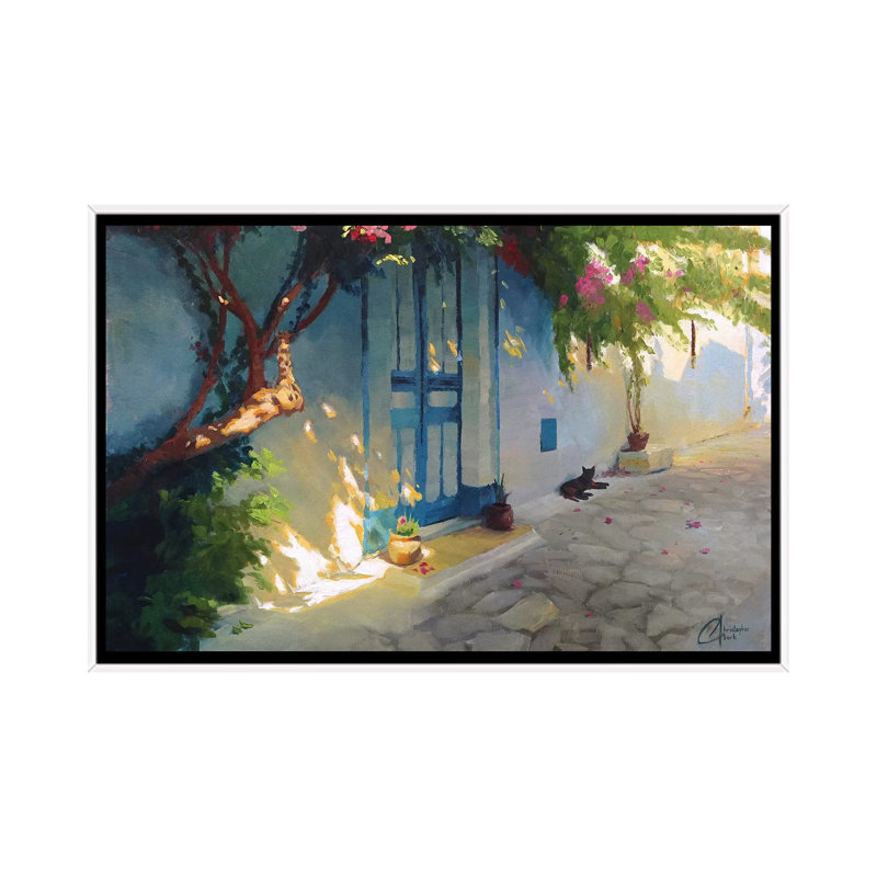 Reproduction d’art "Tunisia the Sleepy Cat" par Christopher Clark, Toile blanche encadrée, H 18 po x l 26 po x P 1,5 po