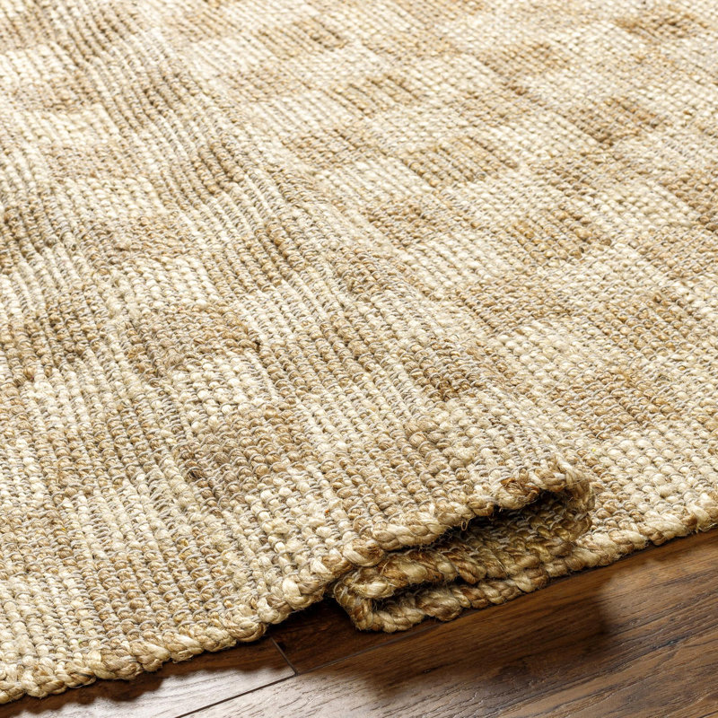 Tali Checkered Handmade Flatweave Area Rug in Brown/Beige, Runner 2'6" x 8'